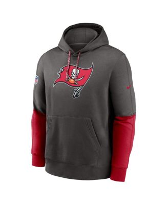 Men's Pewter/Red Tampa Bay Buccaneers 2024 Sideline Club Pullover Hoodie