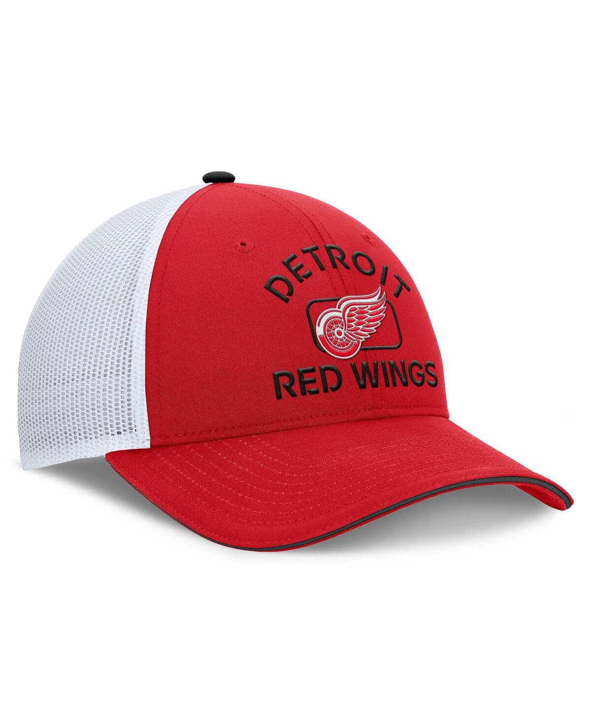Fanatics Men's Red/white Detroit Red Wings Authentic Pro Rink Trucker Hat In Red,white