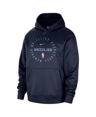 Men's Navy Memphis Grizzlies 2024/25 Spotlight On-Court Practice Performance Pullover Hoodie