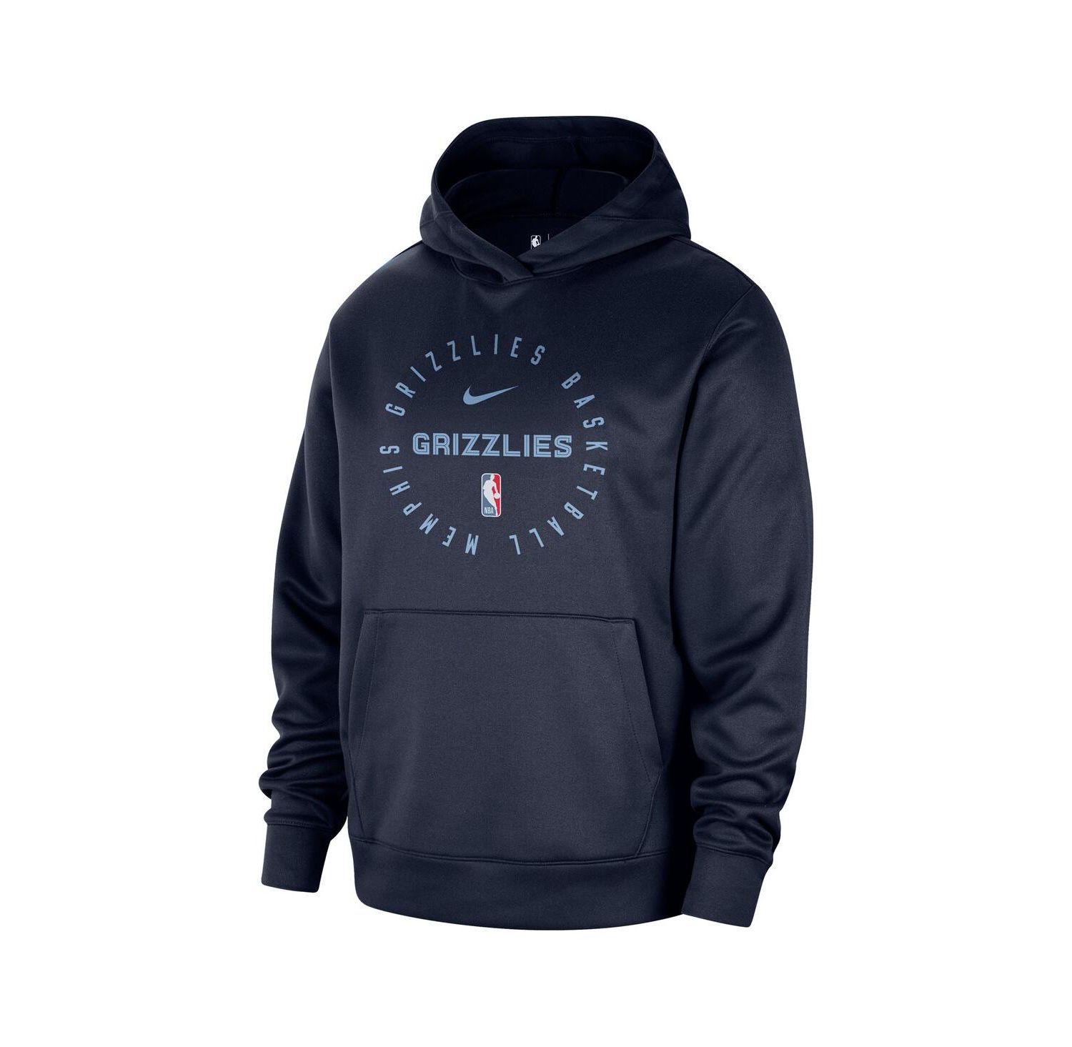 Men's Navy Memphis Grizzlies 2024/25 Spotlight On-Court Practice Performance Pullover Hoodie