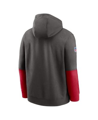 Men's Pewter/Red Tampa Bay Buccaneers 2024 Sideline Club Pullover Hoodie