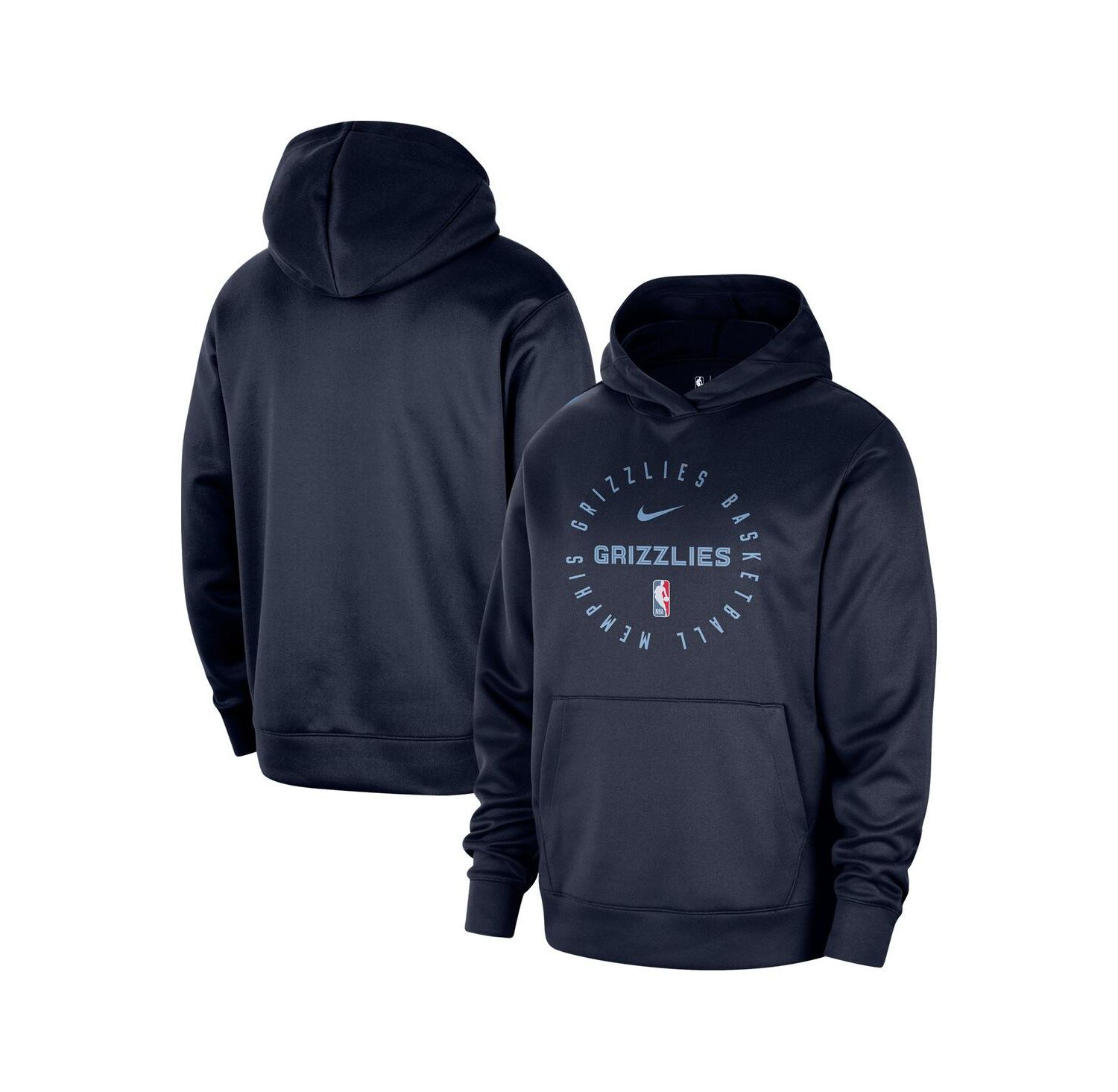 Men's Navy Memphis Grizzlies 2024/25 Spotlight On-Court Practice Performance Pullover Hoodie