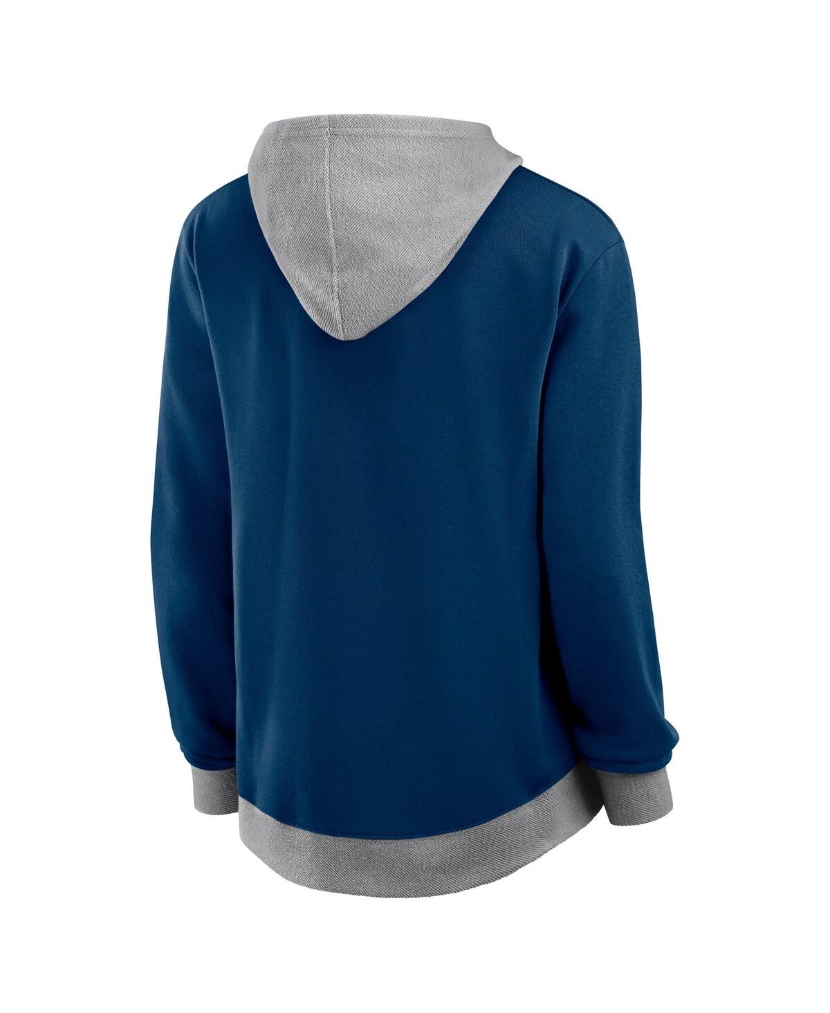 Logo Athletic Women's Navy Houston Texans Hit It French Terry Full-zip Hoodie In Navy