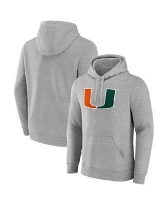 Fanatics - Men's Gray Miami Hurricanes Fleece Pullover Hoodie