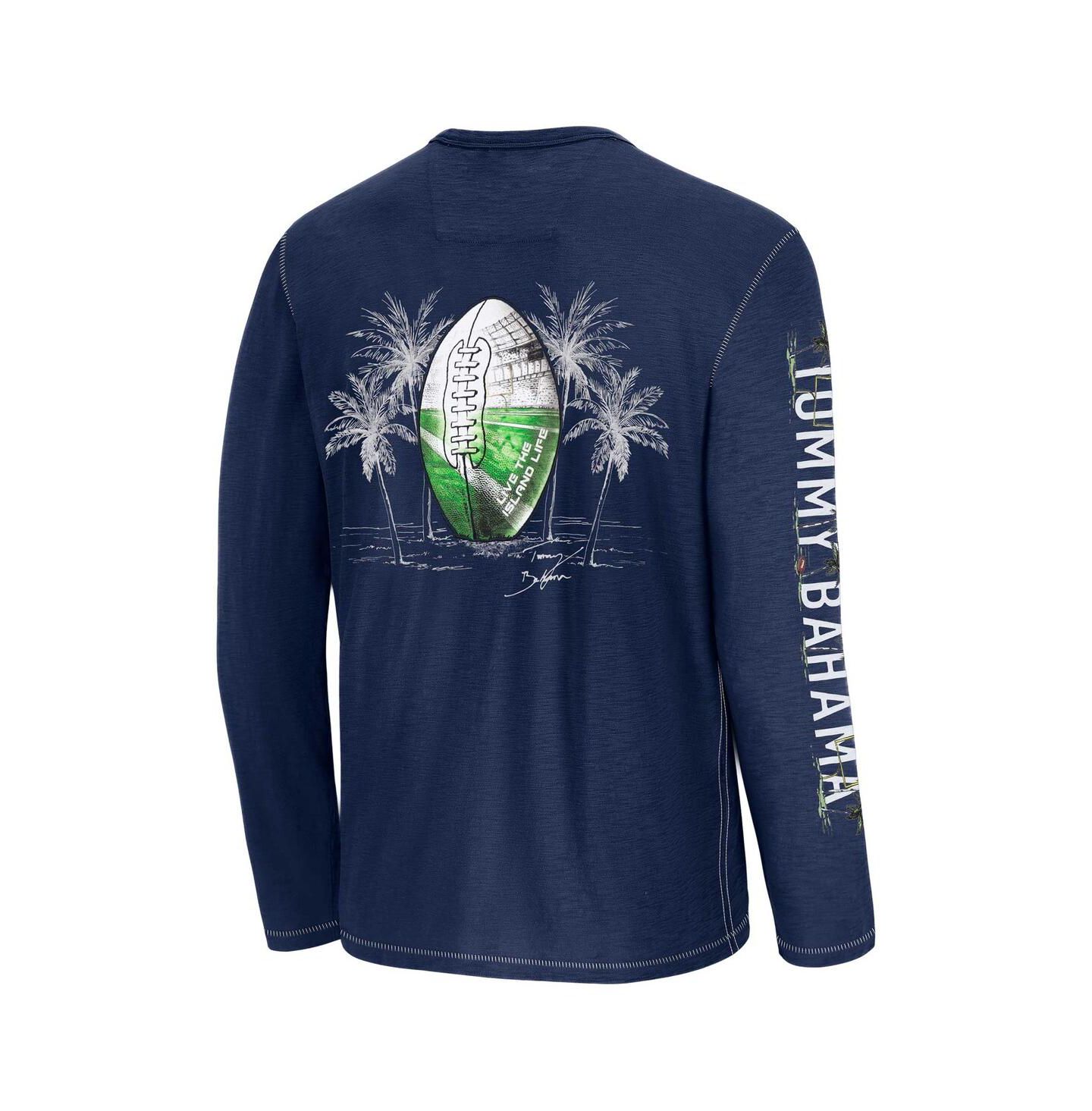 Мужская футболка Tommy Bahama Blue Dallas Cowboys Oasis Endzone Lux Long Sleeve — фото 3