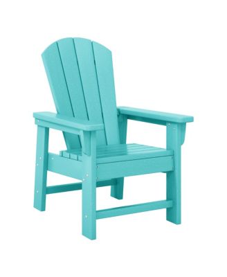 Kids 3-Piece Outdoor HDPE Adirondack Chairs With Square Side Table Set