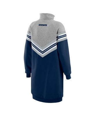 Women's Navy/Heather Gray Dallas Cowboys Chevron Stripe Dress