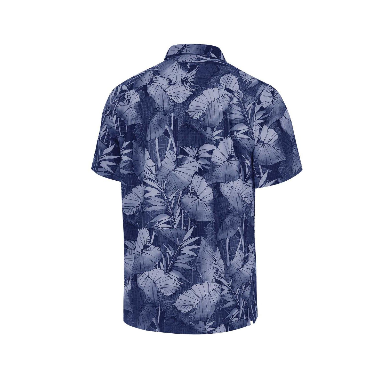 Men's Blue Michigan Wolverines Coast Nuevo Fronds Button-Up Shirt