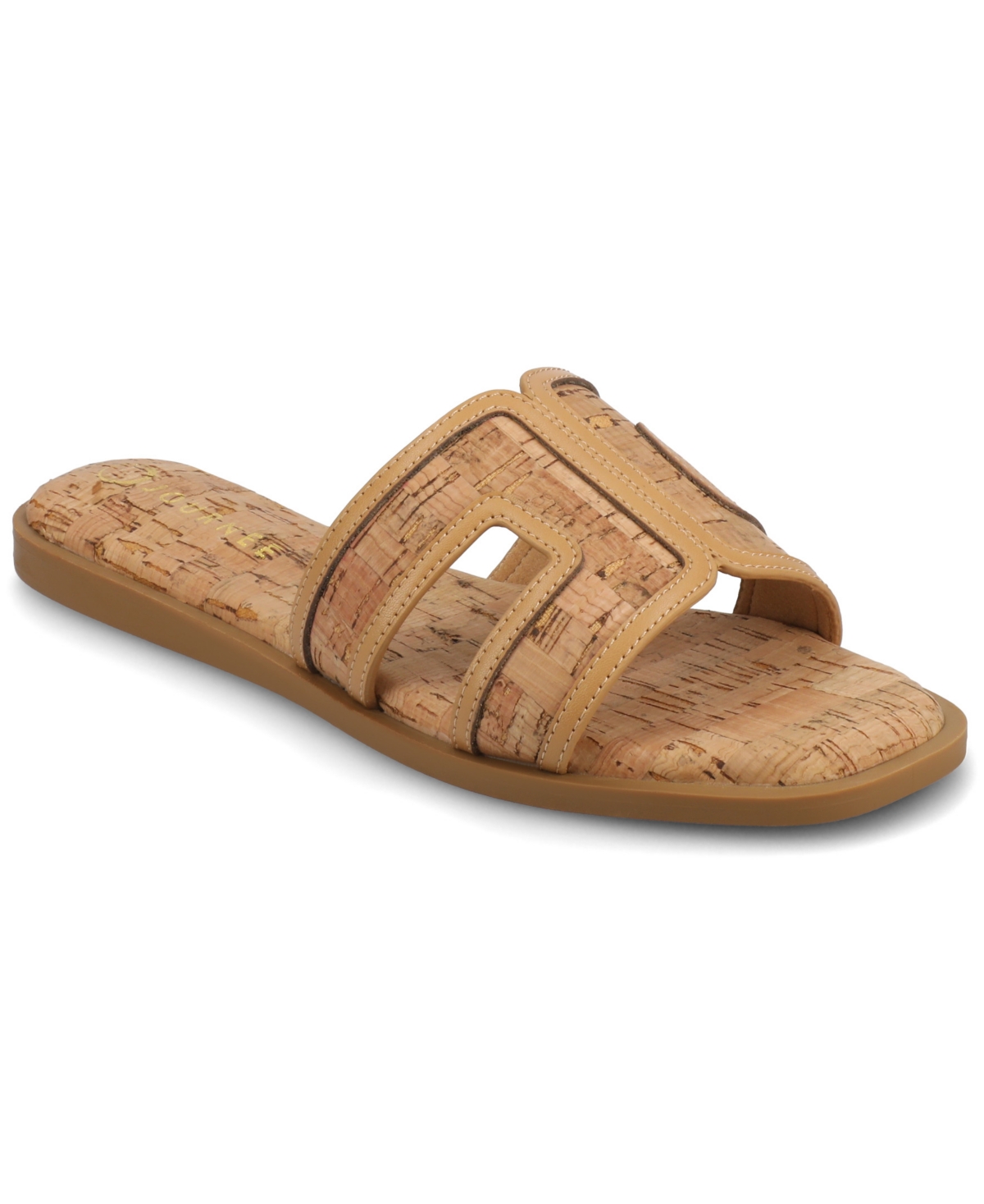Shop Journee Collection Women's Primah Slide Flat Sandals In Cork