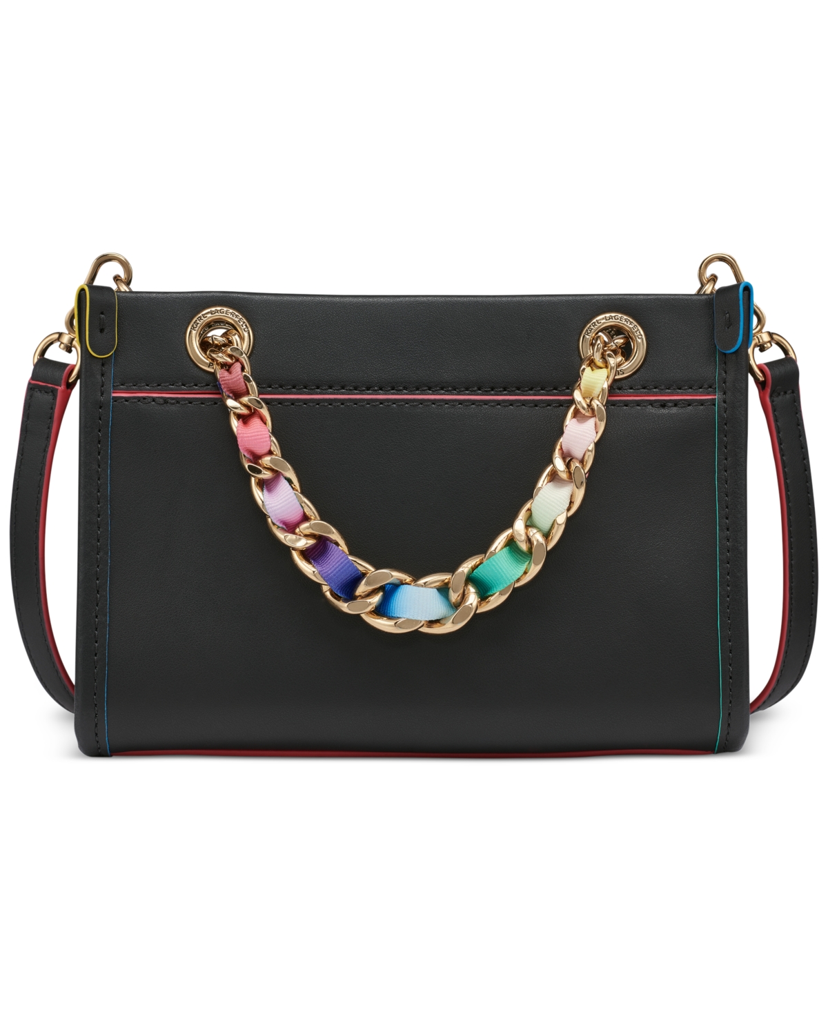 Karl Lagerfeld Savoie Small Leather Crossbody In Black Multi Combo