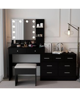 Makeup Vanity with Lights – LED Lighted Dressing Table with Storage for Bedroom or Makeup Area
