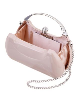 Patent Minaudiere with Metal Handle Clutch