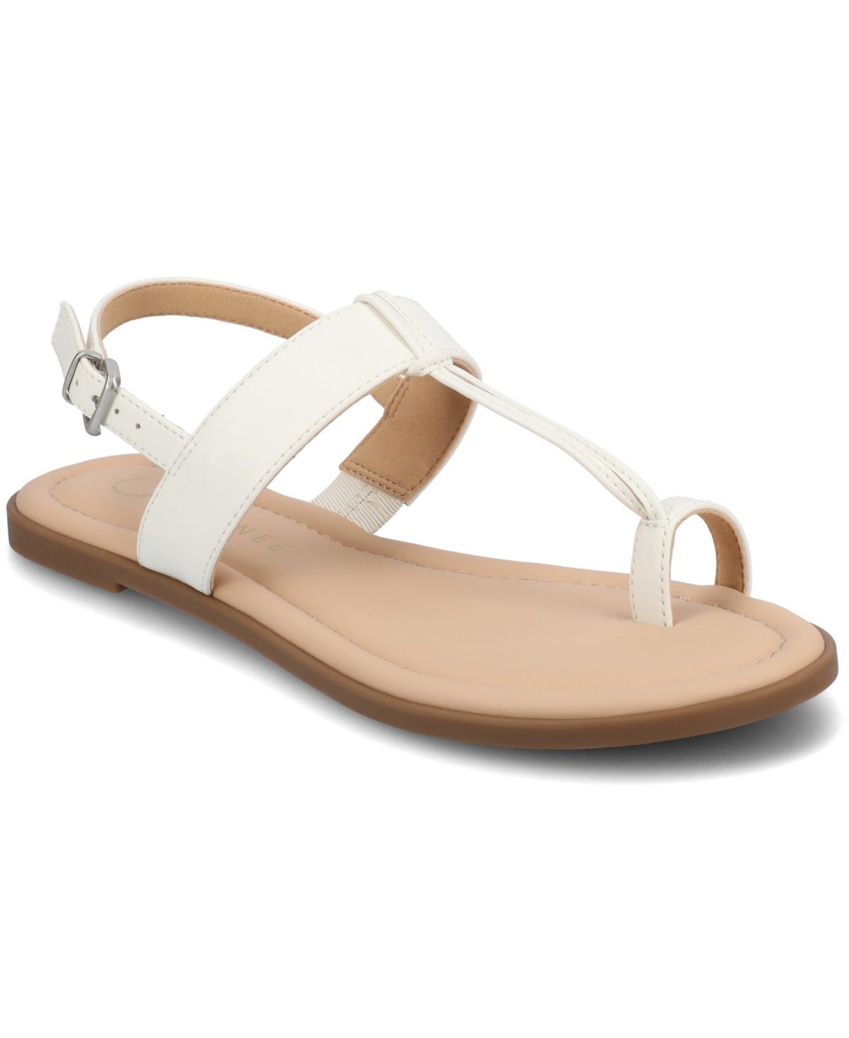 JOURNEE COLLECTION WOMEN'S GERRA T STRAP TOE RING FLAT SANDALS 