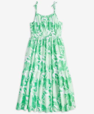 Little & Big Girls Floral-Print Tiered Midi Dress, Exclusively at Macy's
