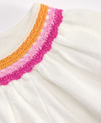 Big Girls Cotton Crochet-Trim Swing Top, Exclusively at Macy's 