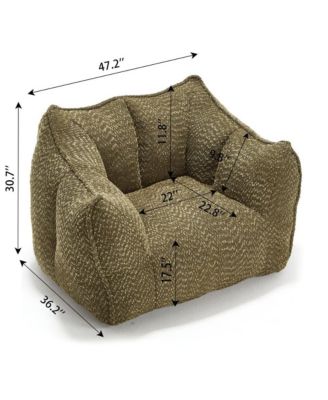 Comfortable Chenille Bean Bag Chair with Armrests for Living Rooms, Bedrooms, Gaming and Watching TV