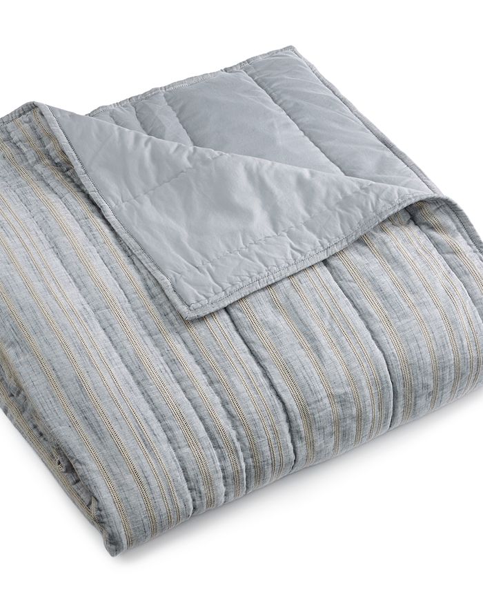 Hotel Collection CLOSEOUT! Linen Stripe Full/Queen Coverlet, Created