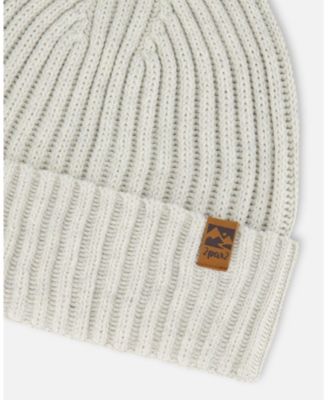 Kids Unisex Cuffed Knit Hat Off-White - Toddler|Child