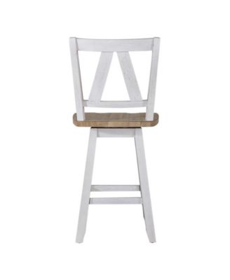 Counter Height Swivel Chair (RTA) - Set of 2 Farmhouse White