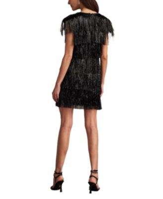 Spritz Metallic Fringe Mini Dress