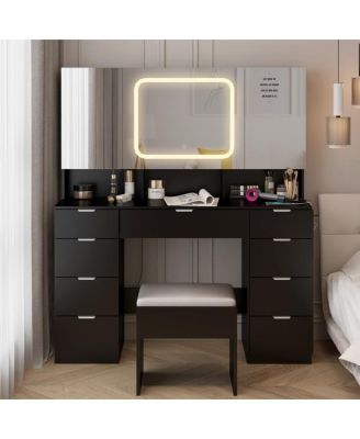 Vanity Table Set – Stylish Makeup Desk with Mirror and Storage for Bedroom or Dressing Room