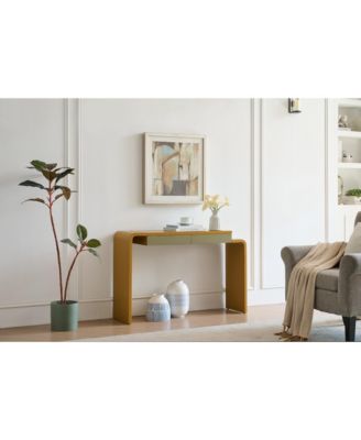 Yuma Wooden Rounded Silhouette Console Table - Sofa Entryway Table with 2 Drawers for Living Room, Hallway, Entryway