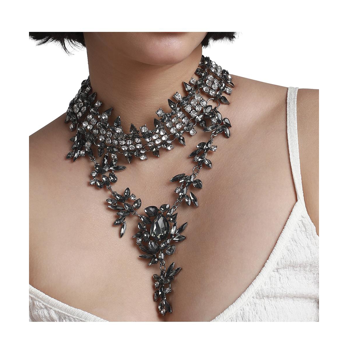 Shop Sohi Maxi Drop Necklace In Silver
