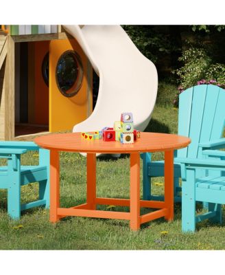 Kids Outdoor Patio Furniture HDPE 38" Wide Round Dining Table