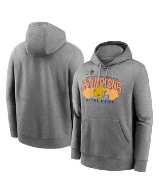 Nike - Men's Heather Gray Notre Dame Fighting Irish College Football Playoff 2025 Orange Bowl Champions Club Fleece Pullover Hoodie