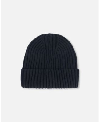 Kids Unisex Cuffed Knit Hat Black - Toddler|Child