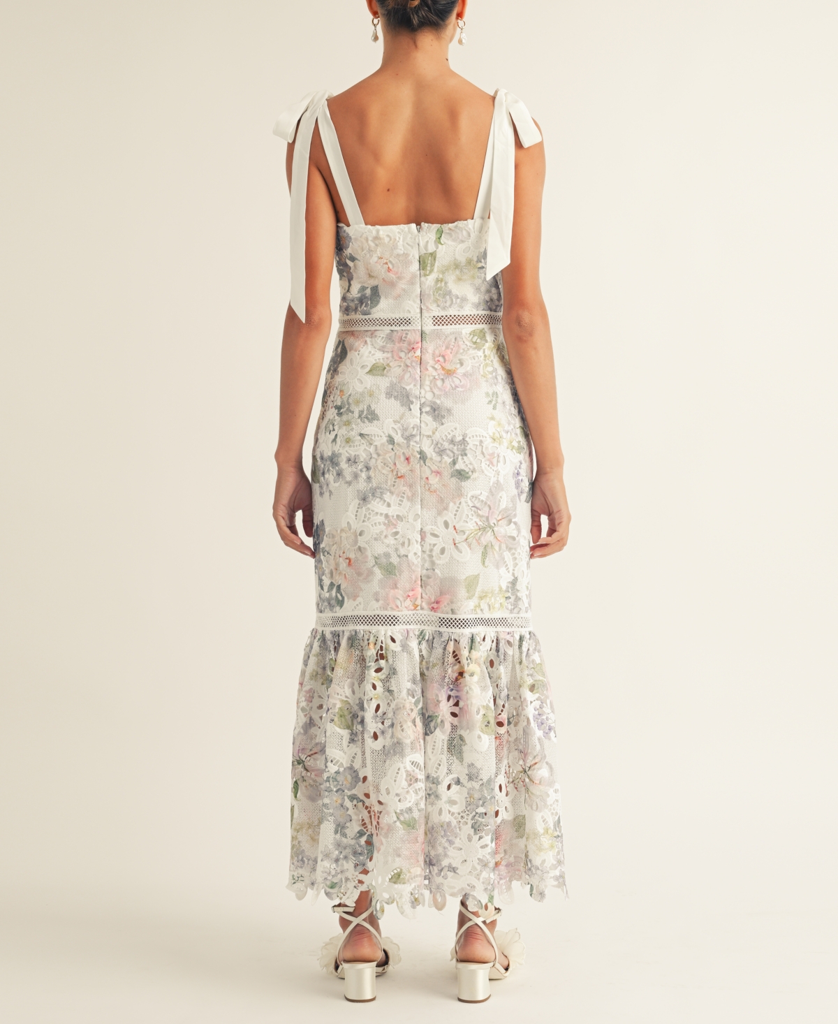 Arose Studio, Inc Women's Madison Floral-lace Midi Dress In White