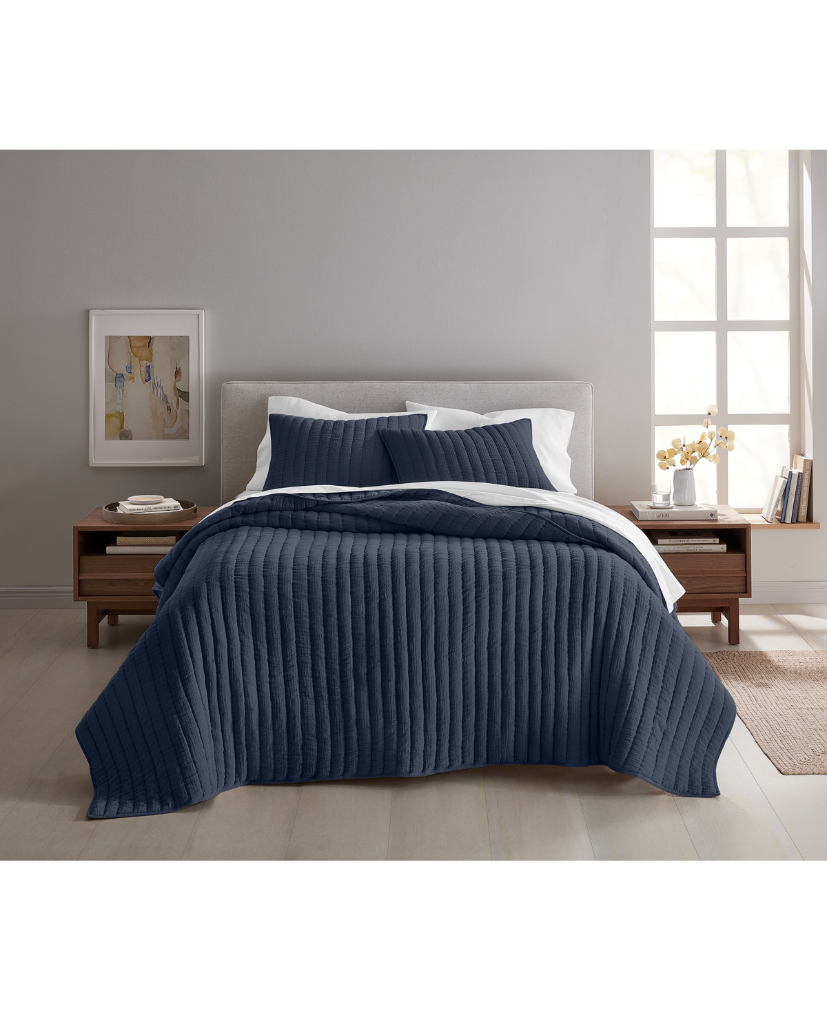 Oake Dream 3-pc. Coverlet Set, Full/queen, Exclusively At Macy's In Navy Combo