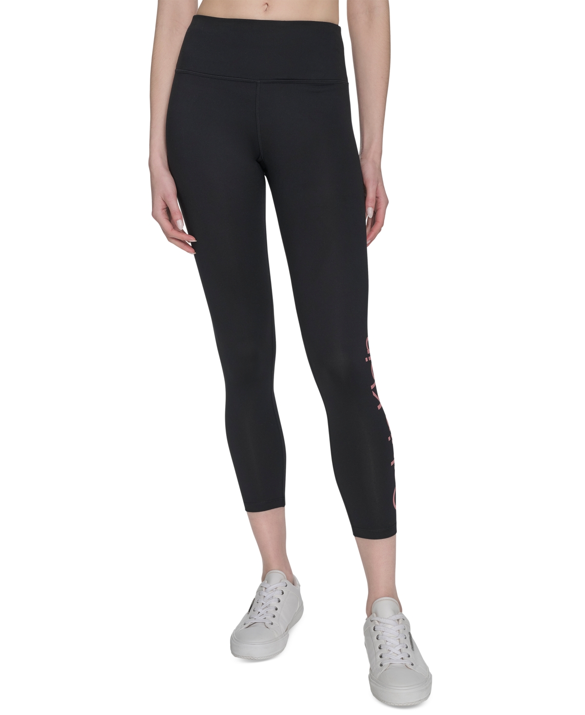 Calvin Klein Performance Women's High-rise 7/8 Leggings In Black,brandied Apricot