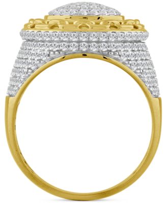 Men's Diamond Circle Cluster Chain Link Ring (1-1/2 ct. t.w.) in 10k Gold