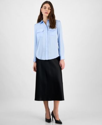 Women's Button-Front Long-Sleeve Blouse, Exclusively at Macy's