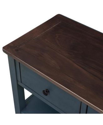 Retro Console Table with Two Open Shelves for Entryway, Living Room or Hallway Decor