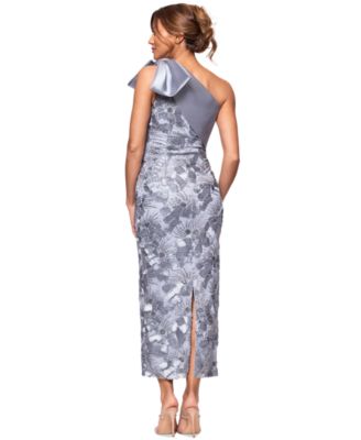 Women's Bow-Trim Soutache One-Shoulder Dress