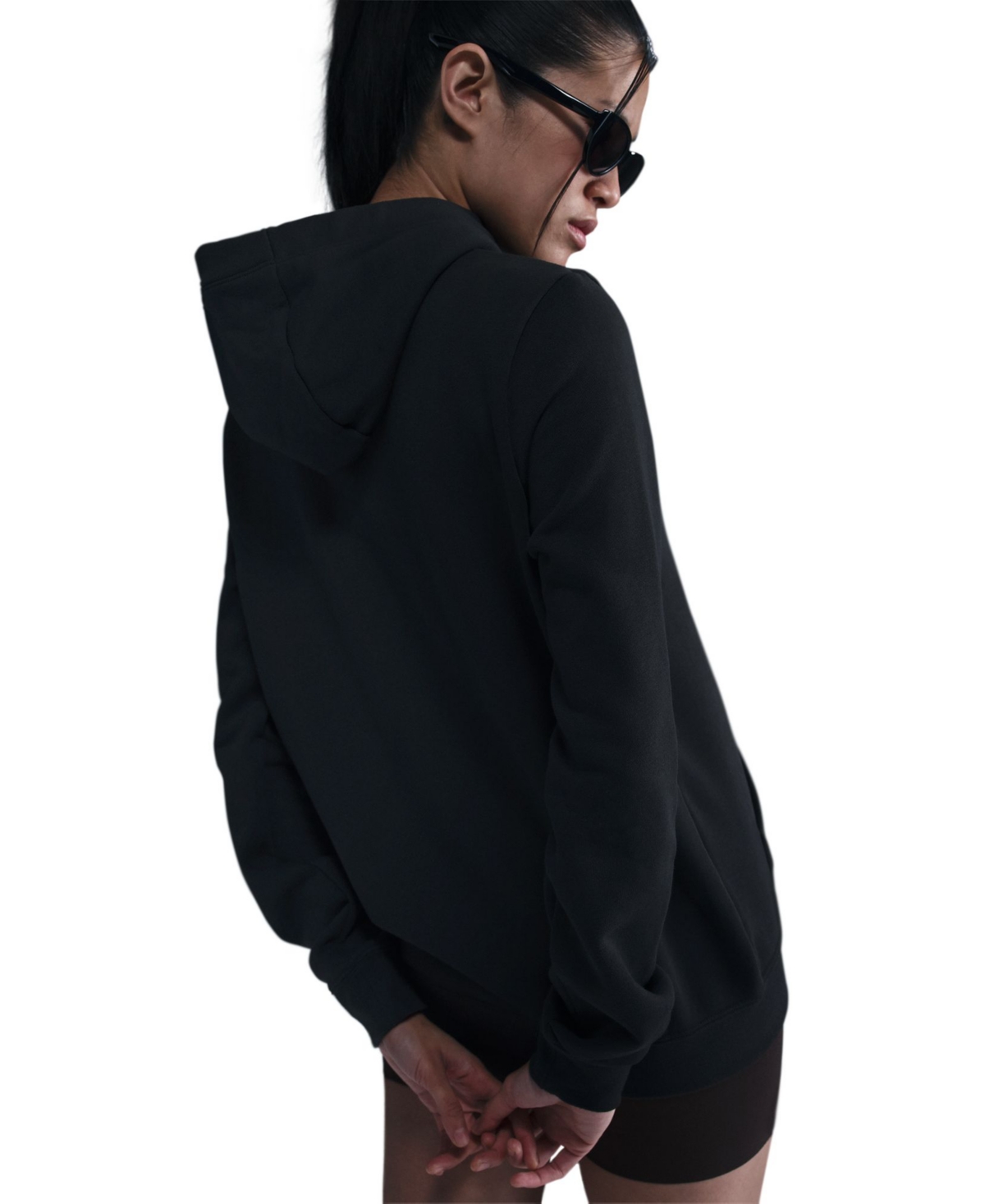 Nike Sportswear Women's Club Fleece Graphic Hoodie In Black
