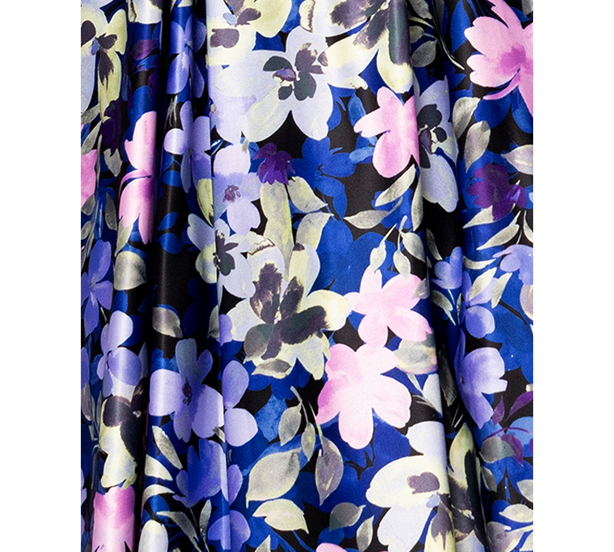Betsy & Adam Women's Floral-print Strapless Ball Gown In Black,blue