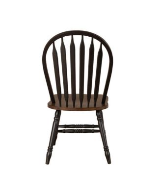 Windsor Side Chair)-Black- Set of 2 Solids Black