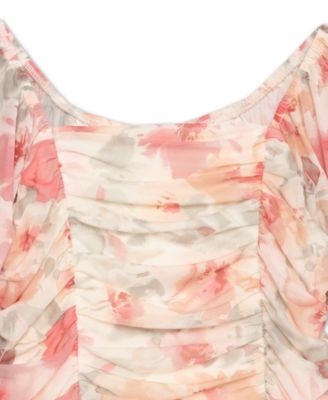 Big Girls Peony Mesh Bodycon Dress