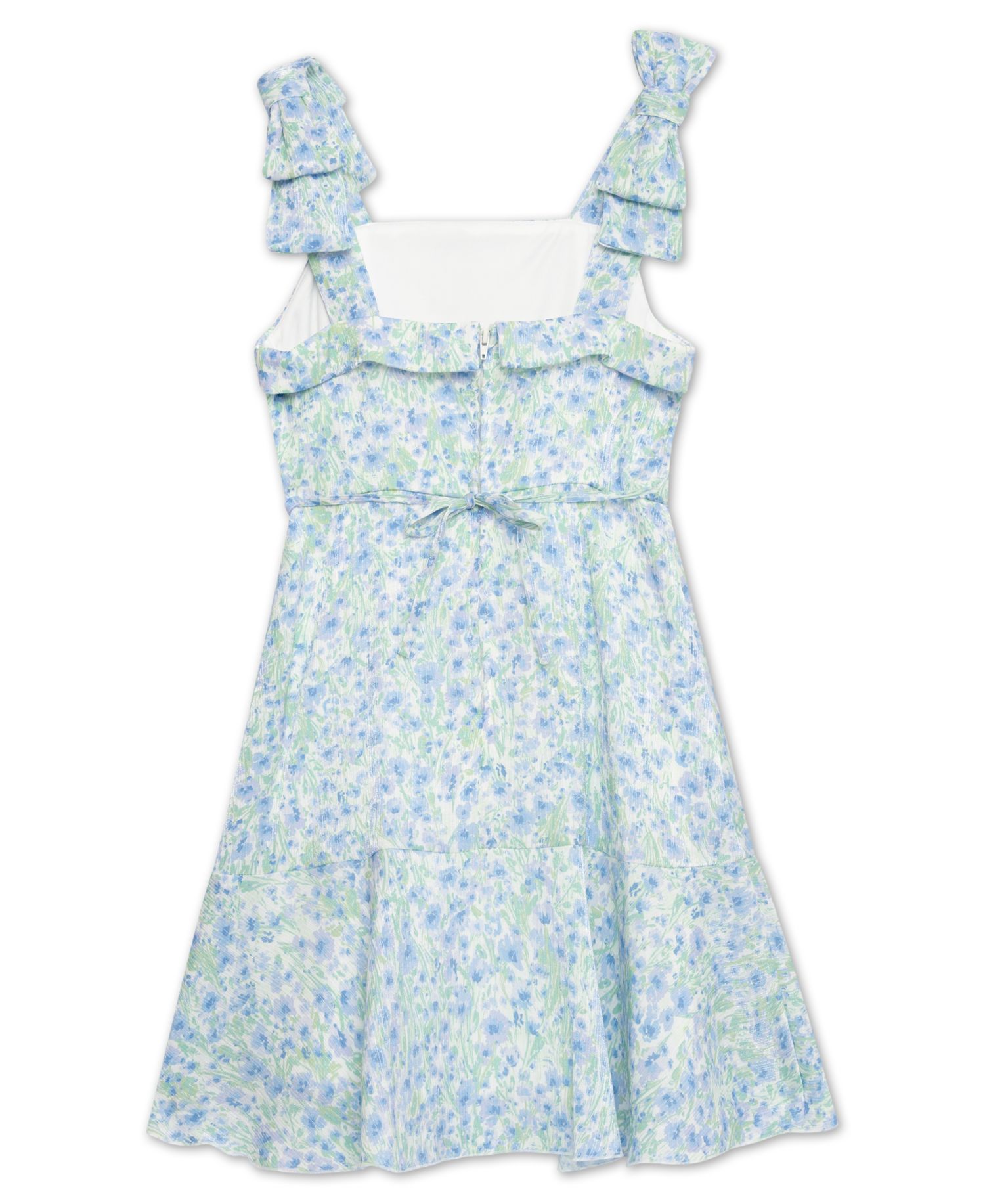 Big Girls Bow Shoulder Floral Skater Dress