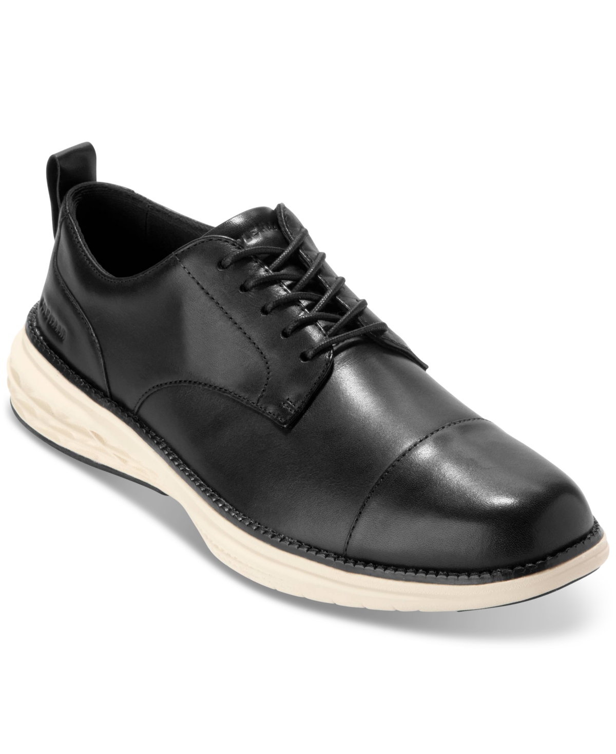 Cole Haan Men's Grand Hurrion Cap-toe Oxford Dress Shoe In Black-ivory