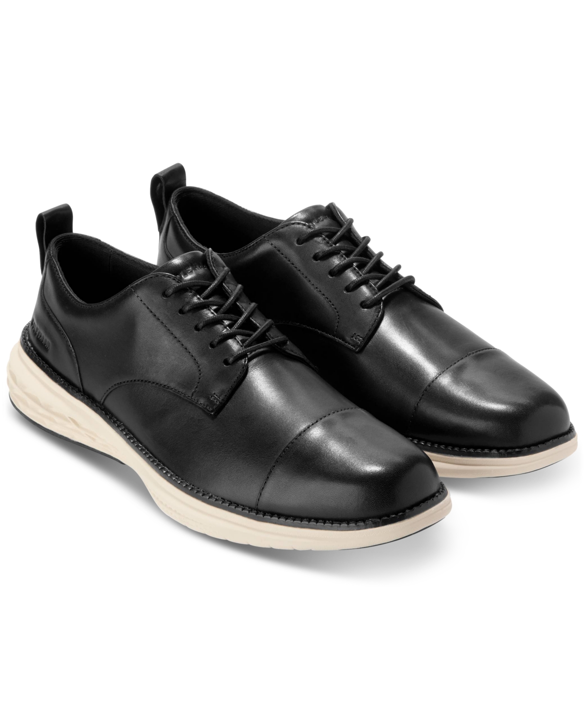 Cole Haan Men's Grand Hurrion Cap-toe Oxford Dress Shoe In Black-ivory