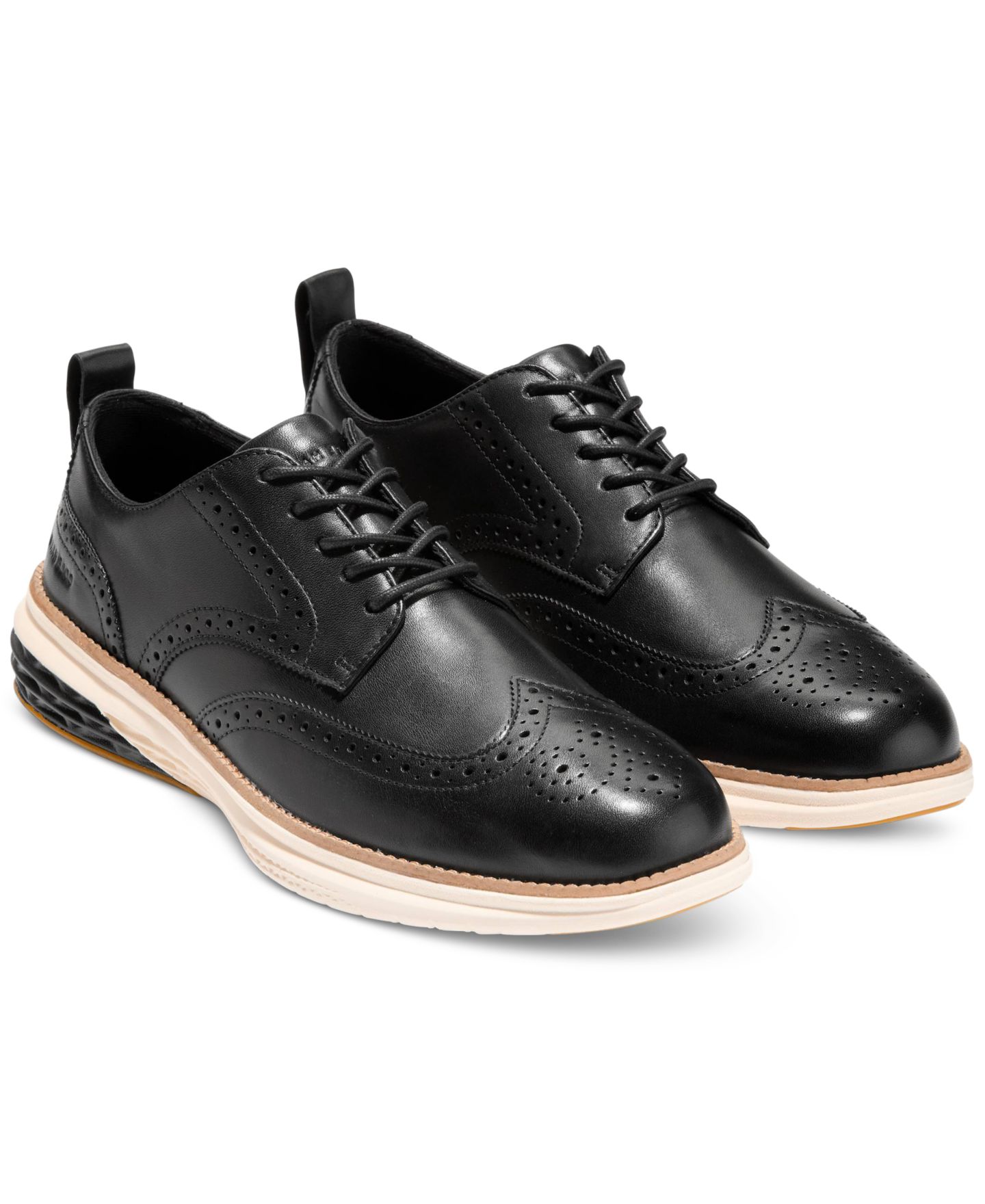 Обувь Cole Haan Men's Grand Hurrion Wingtip Oxford Dress Shoe, цвет: Чёрная слоновая кость — фото 8