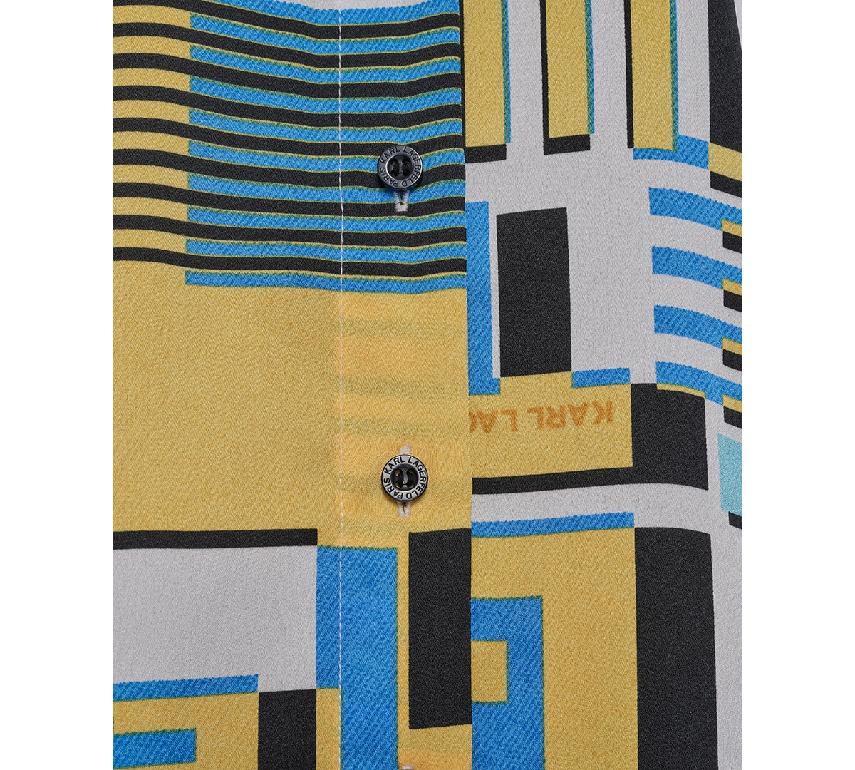 KARL LAGERFELD WOMEN'S SATIN BUTTON-FRONT PRINTED SHIRT 