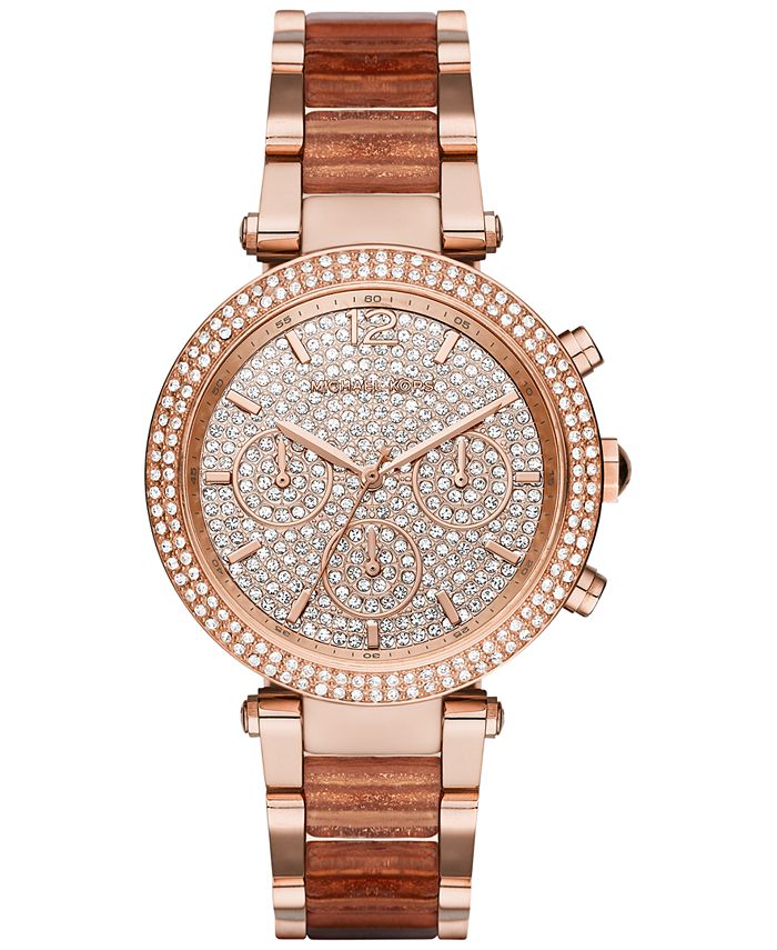 Michael kors rose top gold sparkle watch