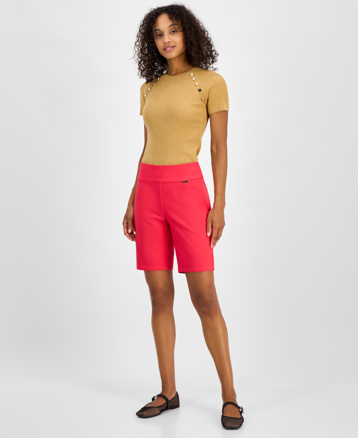 Inc International Concepts Women's Pull-on Bermuda Shorts, Exclusively At Macy's