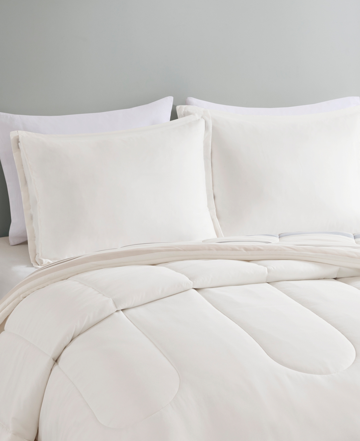 Addison Park Noah Stripe Reversible Printed 3-pc. Comforter Sets, Exclusively At Macys In Multi