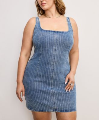 Women's Denim Rhinestone Dress, Regular & Plus Size